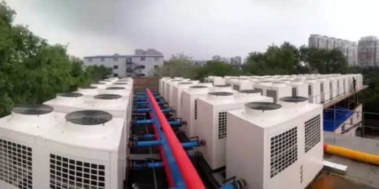 “十四五”清洁取暖需补贴300亿波音空气能热泵采暖机项目案例实拍